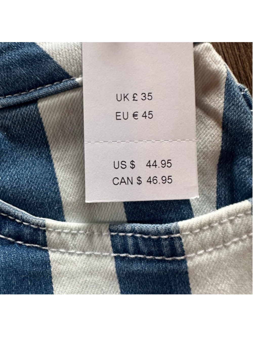 Women's Hollister Striped Denim Skirt Size 00 Blue White Summer - Picture 7 of 10